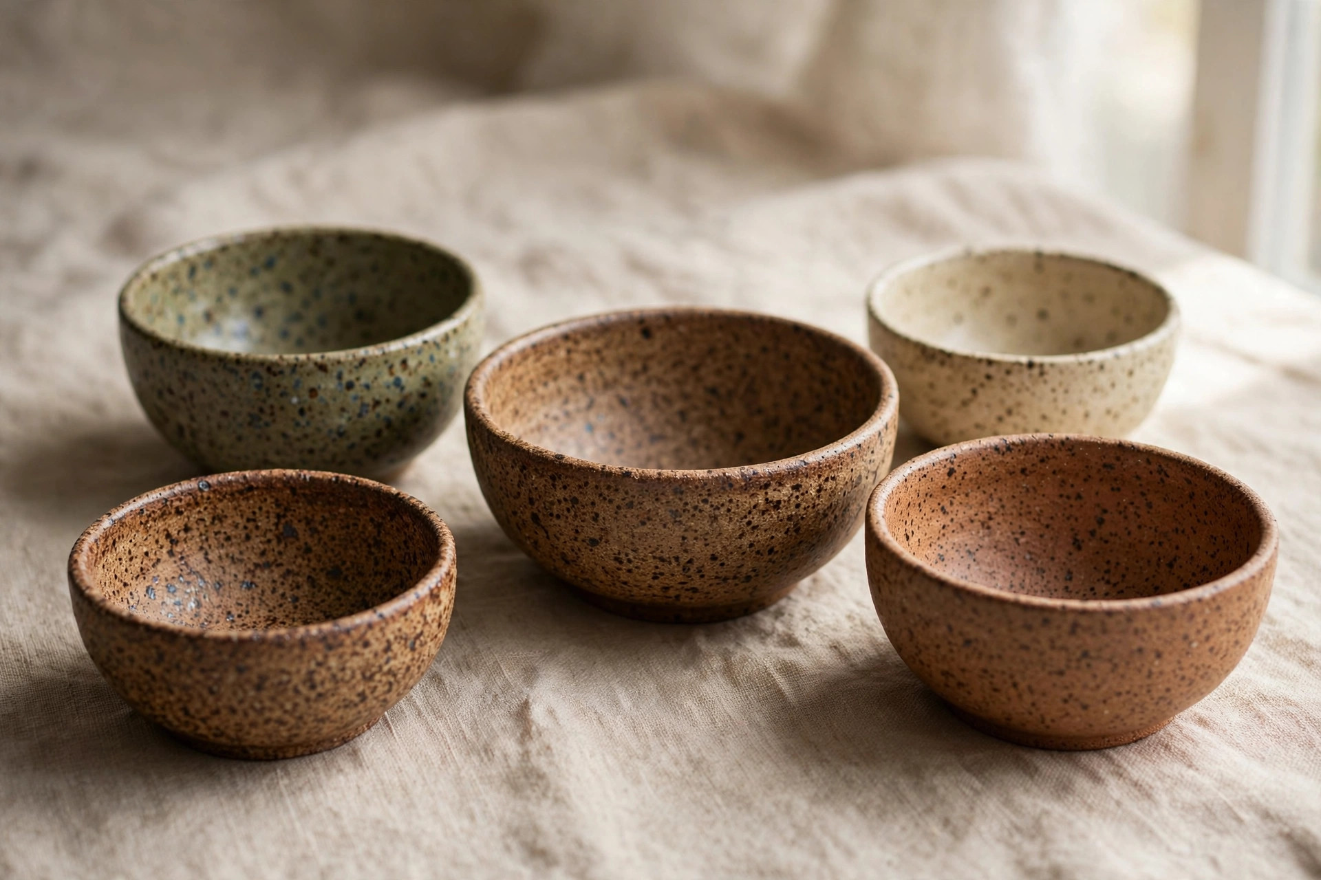 Handmade ceramic bowls bound for Etsy